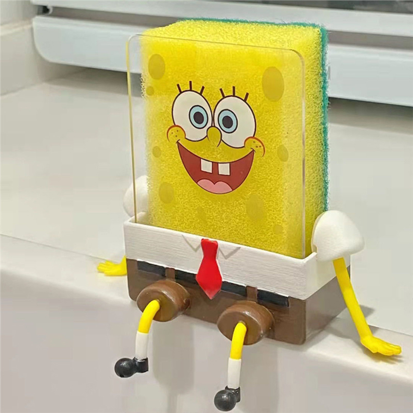 SpongeBob Dish Washing Sponge Brush Drain Rack Sink Cartoon Rack ...