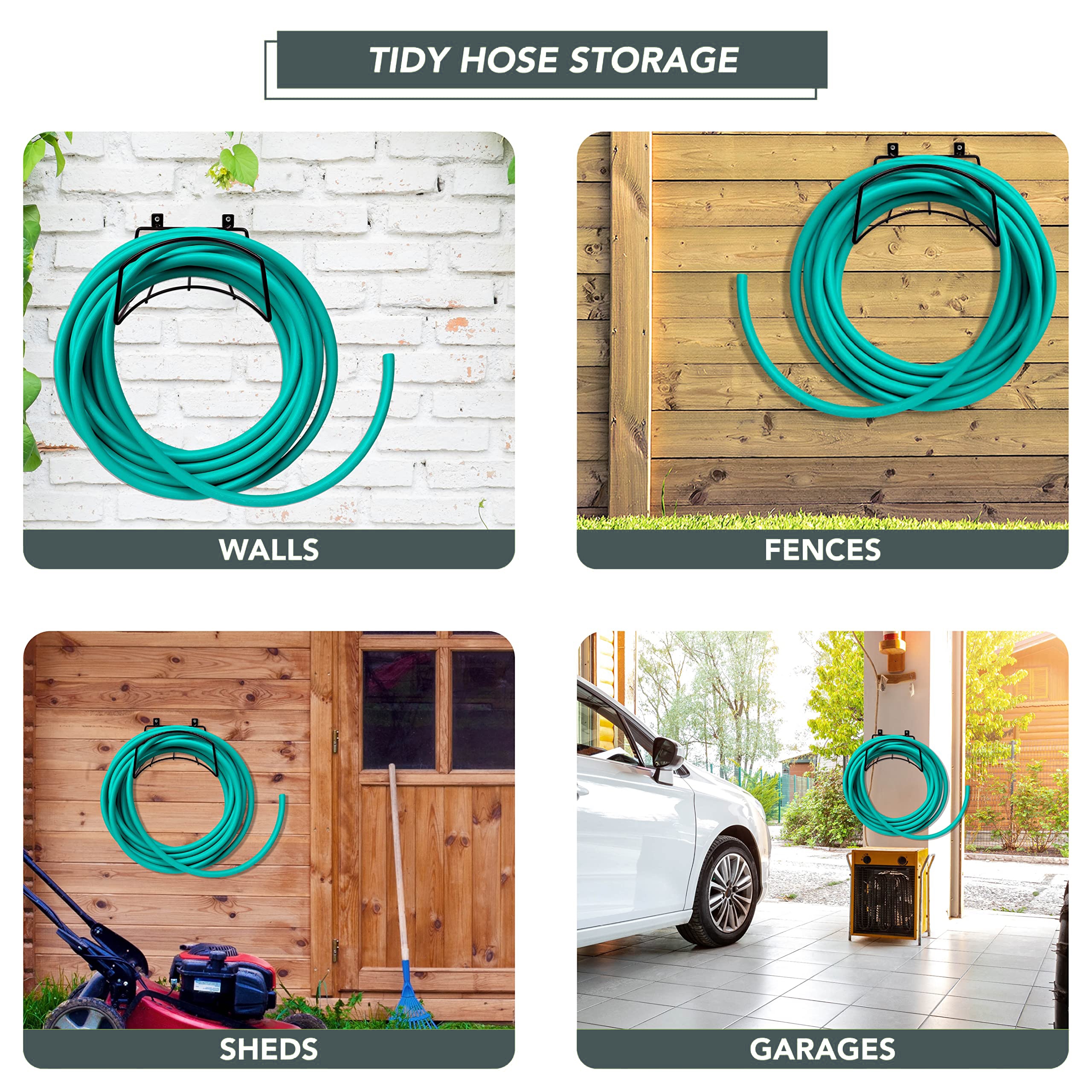 Garden Hose Rack Metal Hose Hanger Holder Storage Rack Organizer Water ...