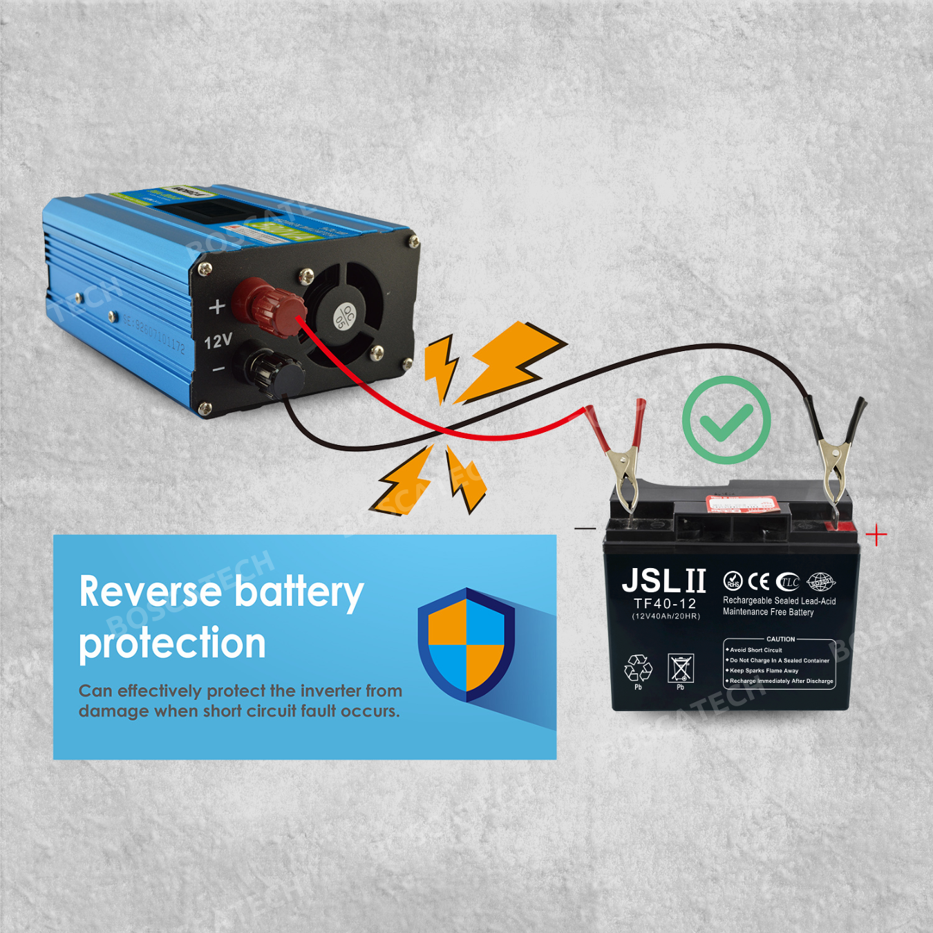 BOSCA Solar Power Inverter 500W 1000W DC12V To AC 220-230V With LED ...