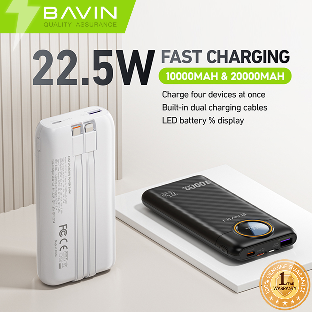 BAVIN PC1152 10000mAh / PC1153 20000mAh Fast Charging Powerbank w/ LED ...