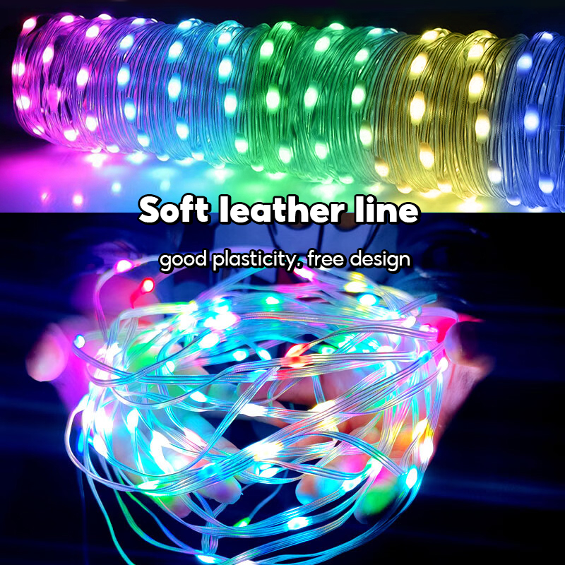 USB RGB LED String Lights Music Sync Remote Bluetooth APP Fairy Light ...