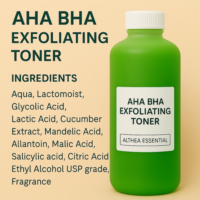 AHA BHA TONER/ FACE PEELING TONER/ 1 Liter Refill Rebranding Spa-Use ...
