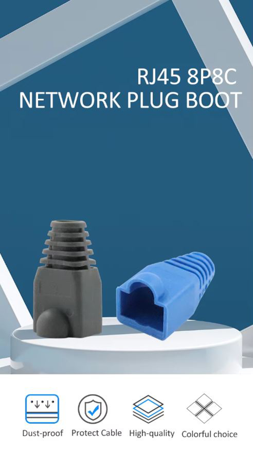 CAT5/CAT6 RJ45 Ethernet Network Cable Relief Boots Cable Connector Plug ...