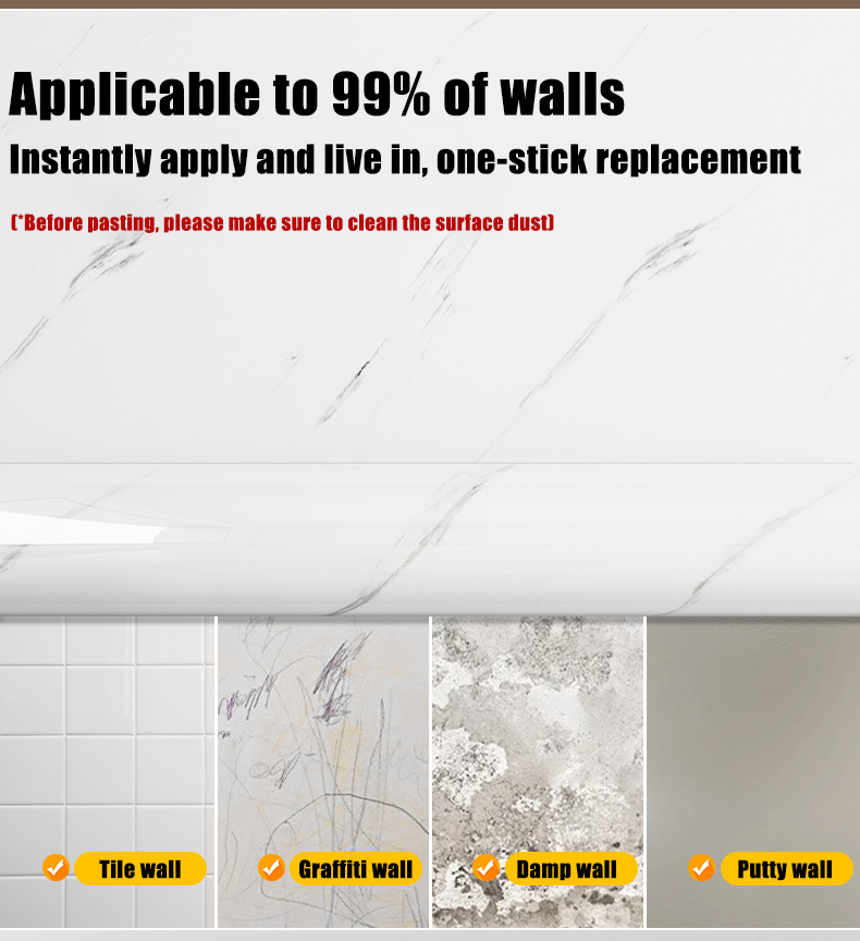 pvc Self Adhesive Marble Wallpaper Waterproof Oil-Proof Wall Stickers ...