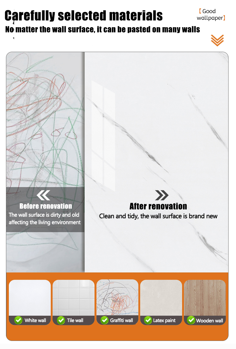 pvc Self Adhesive Marble Wallpaper Waterproof Oil-Proof Wall Stickers ...