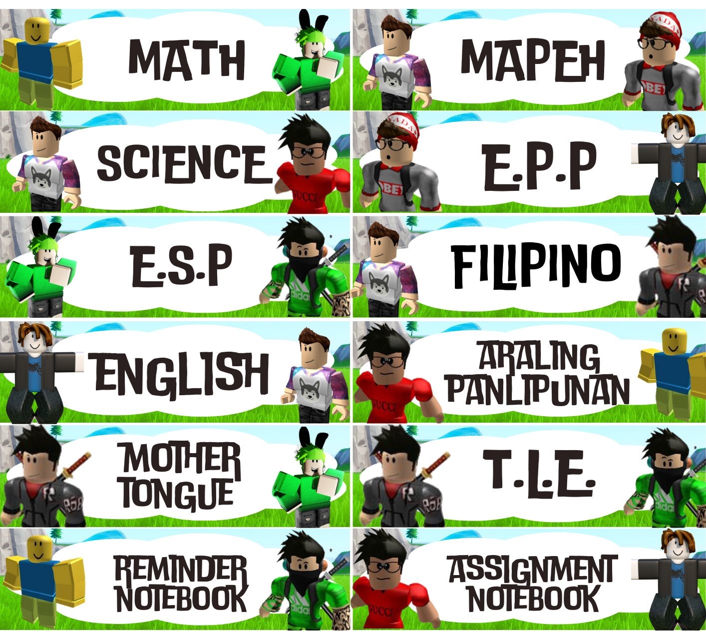 Personalized Subject Label Stickers (Subject and Name) | Shopee Philippines
