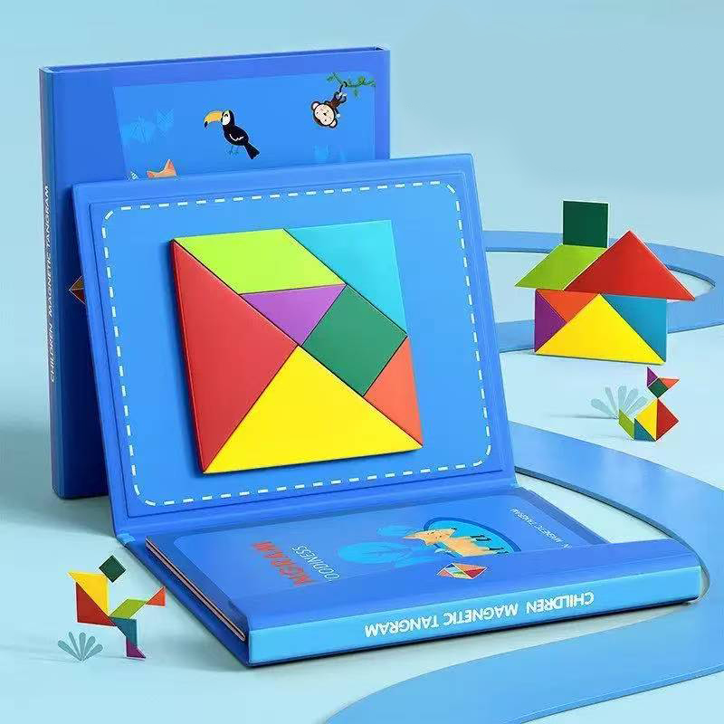 Educational Toys Tangram Jigsaw 3D Magnetic Puzzle Geometric Shapes ...