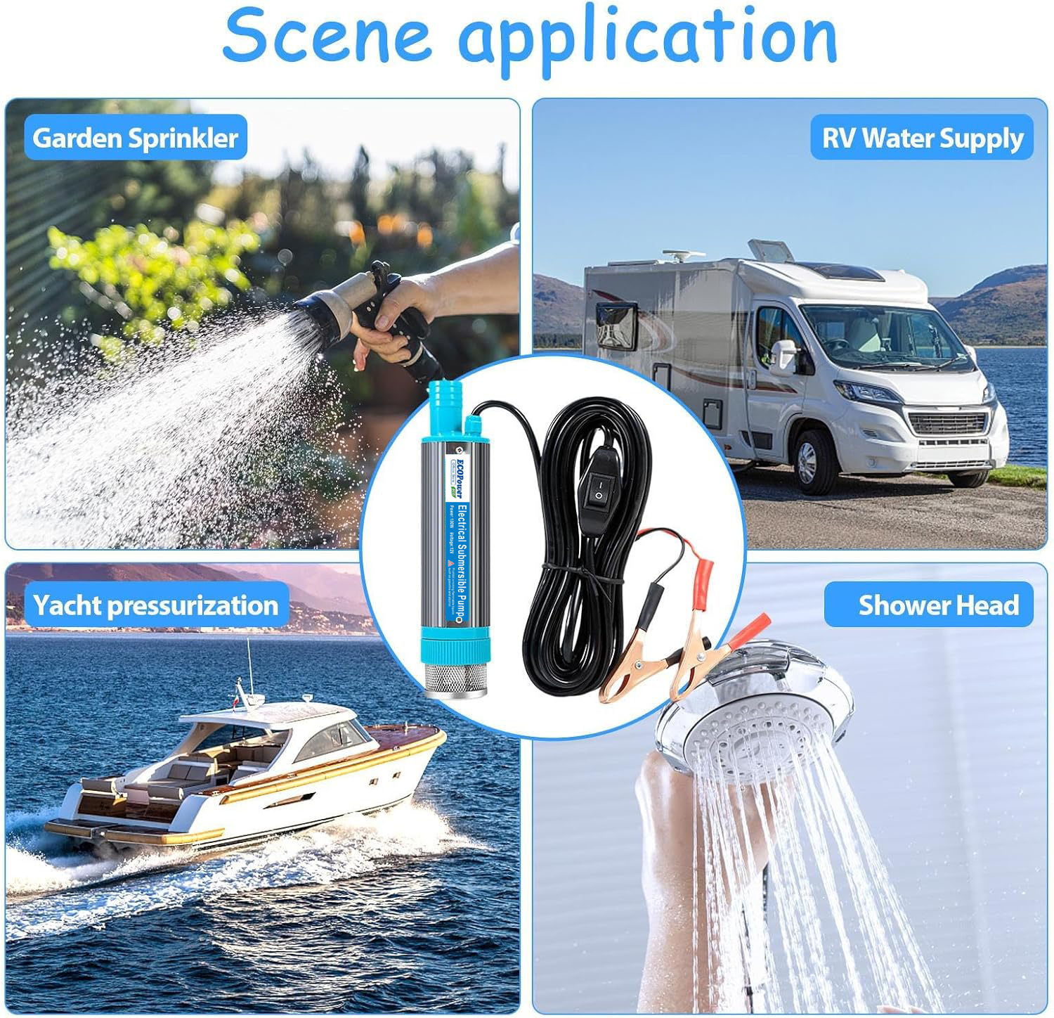 12V 100W Electric Fuel Transfer Pump Water Oil Transfer Refueling ...