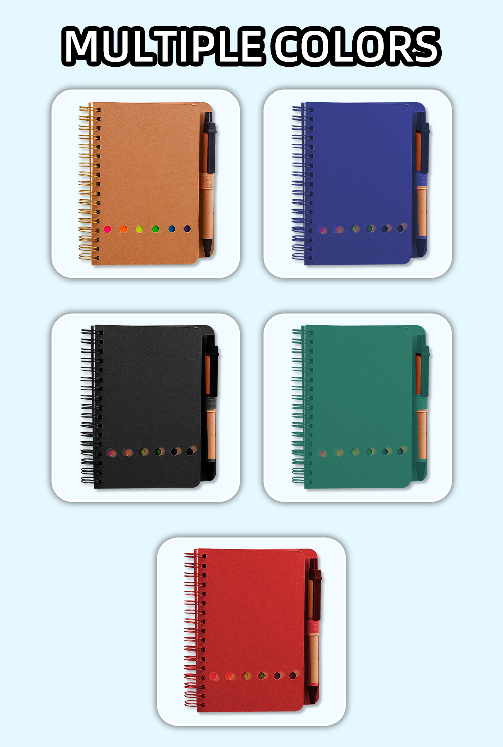 3 in 1 Notebook Aesthetic with Pen & Sticky Notes - Portable Pocket ...