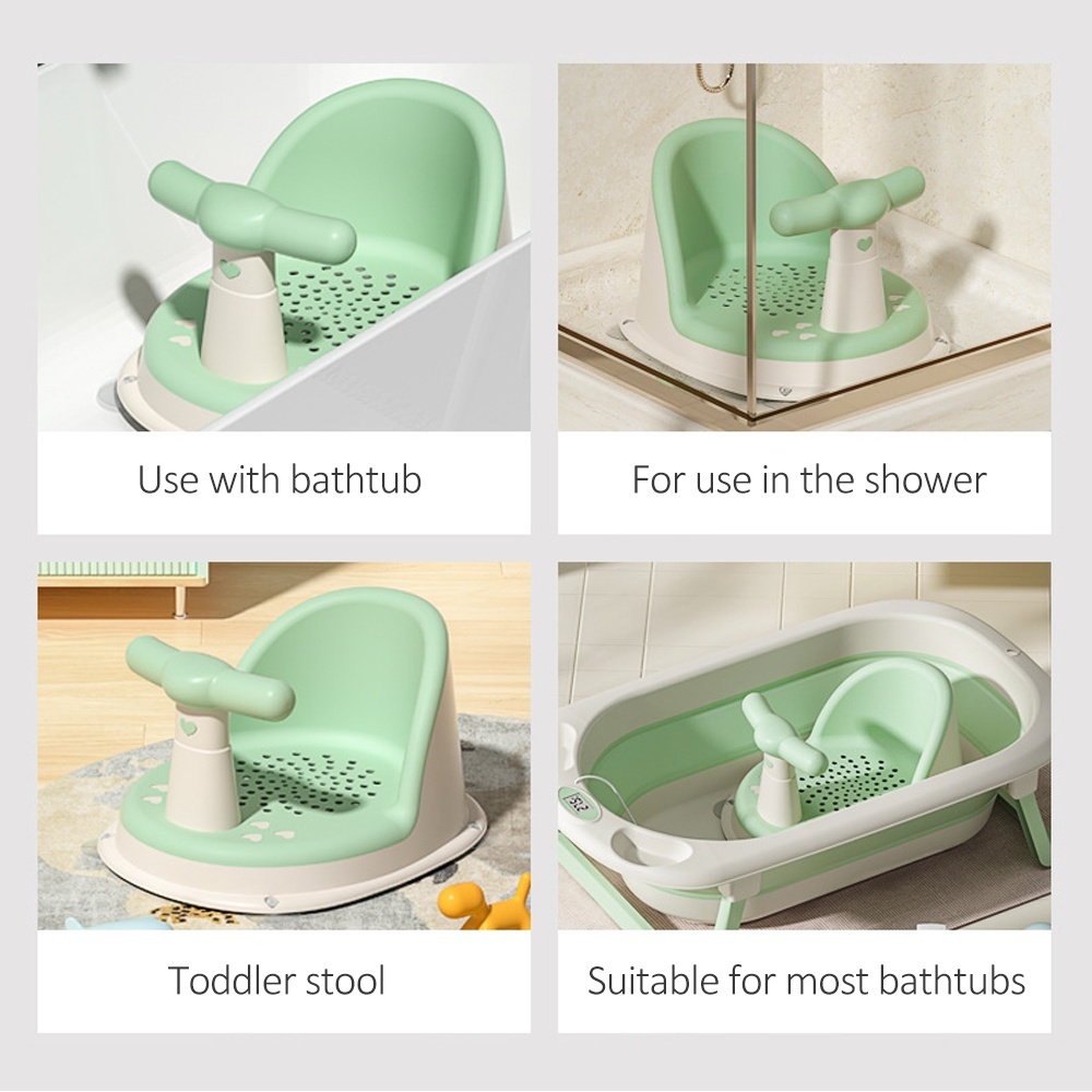 Baby Bath Chair Children Breathable Non-slip Bath Stool With Backrest ...