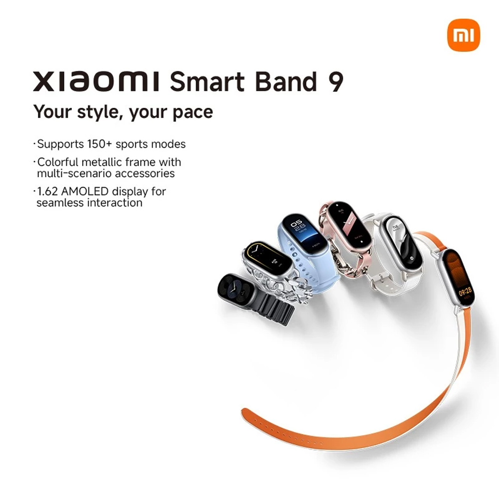 Xiaomi Smart Band 9 Smartwatch 5 ATM Water Resistance 1.62” AMOLED