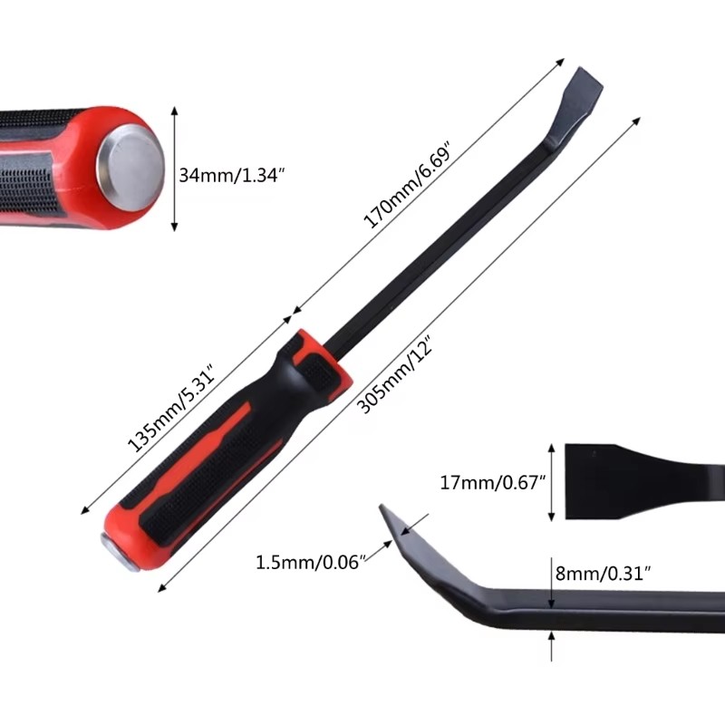 12/24 inch Angled Tip Pry Bar Heavy Duty Pry Bar with Strike Cap Handle ...
