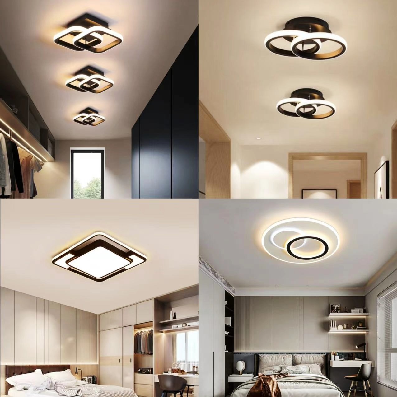 3 Color LED Ceiling Light Ceiling Lamp Chandelier for Bedroom Living ...