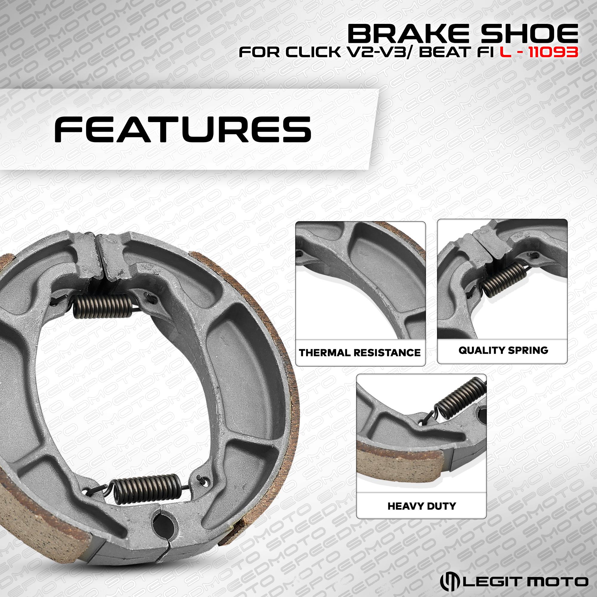 LEGITMOTO REAR BRAKE SHOE SET FOR CLICK V2 V3 / BEAT FI V2 V3 L-11093 ...