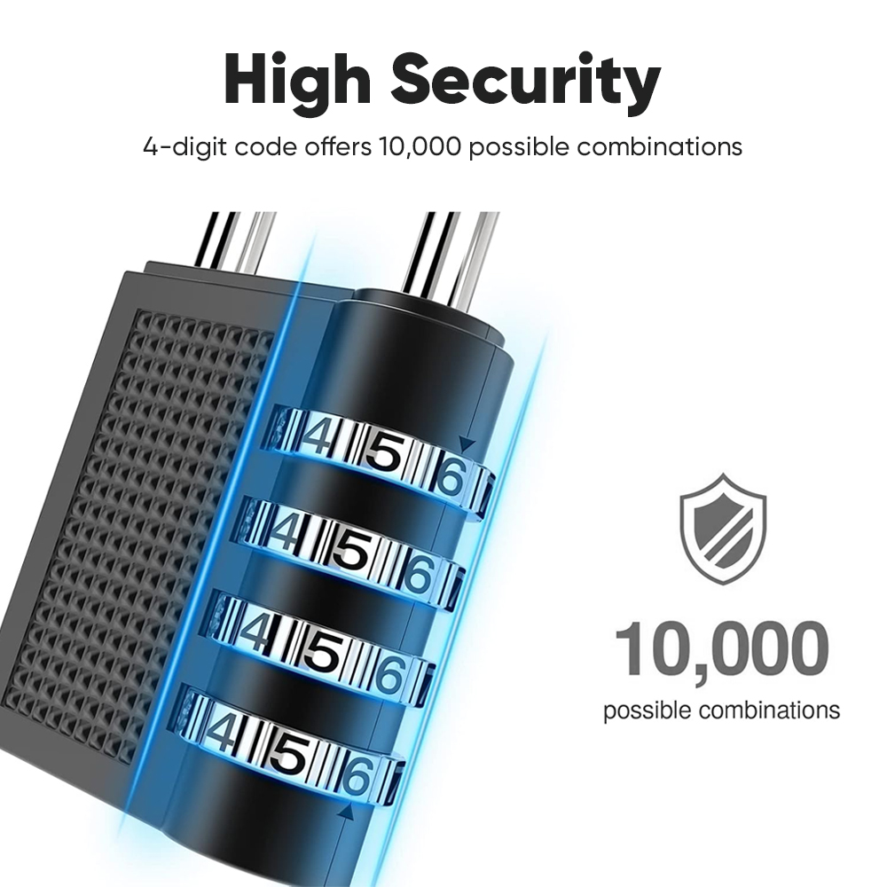 Fyseus by Mitsushi 4 Digit Combination Padlock Waterproof Security Lock ...