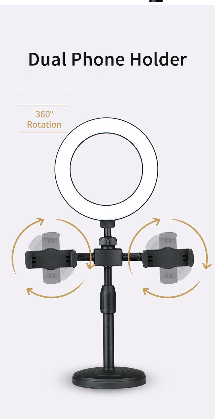 6 Inch Dual-position Ring Light With Stand Portable Used For Live ...