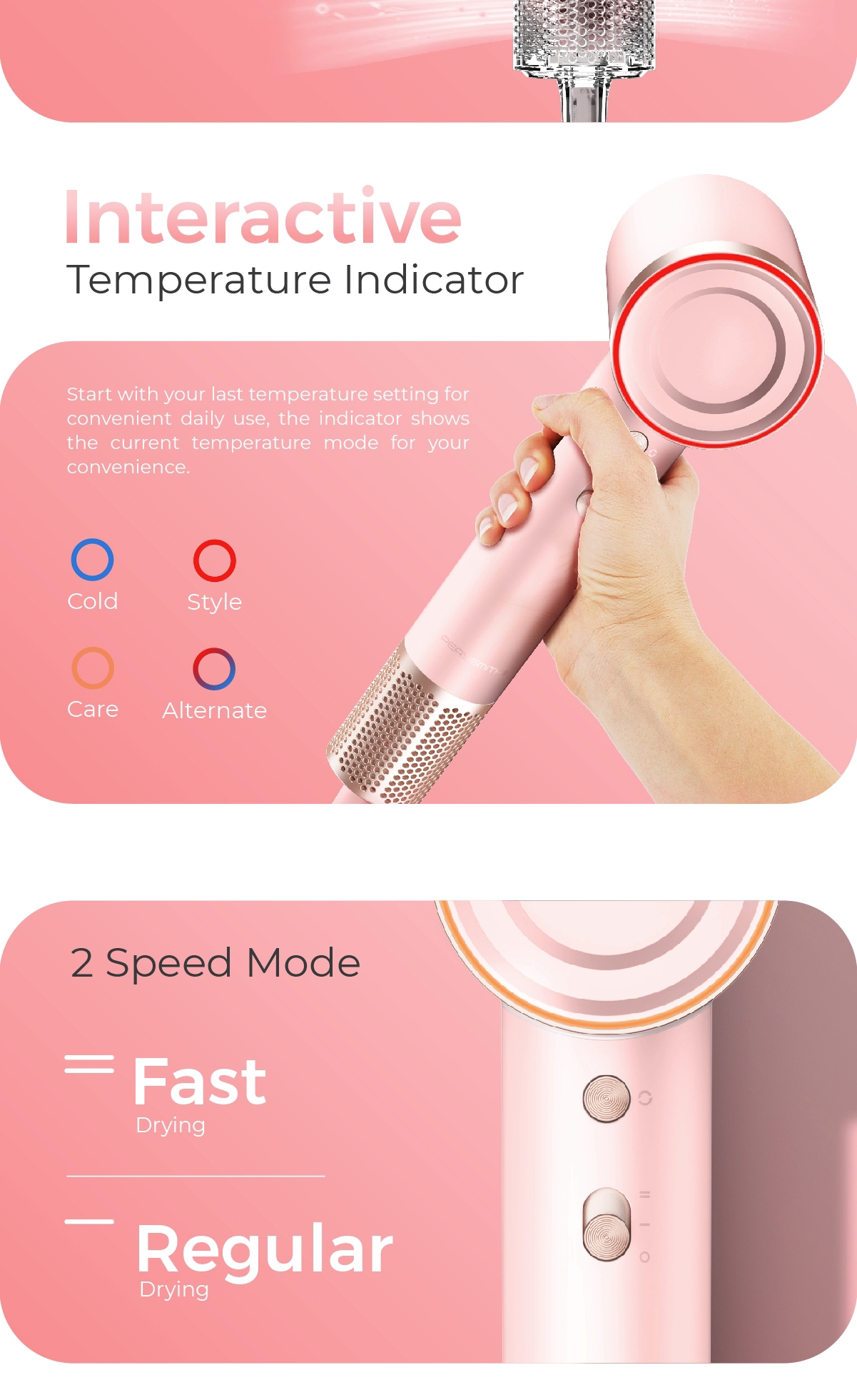 PerySmith iON10 Hair Dryer High Ultra-silent speed iOnizer Series ...