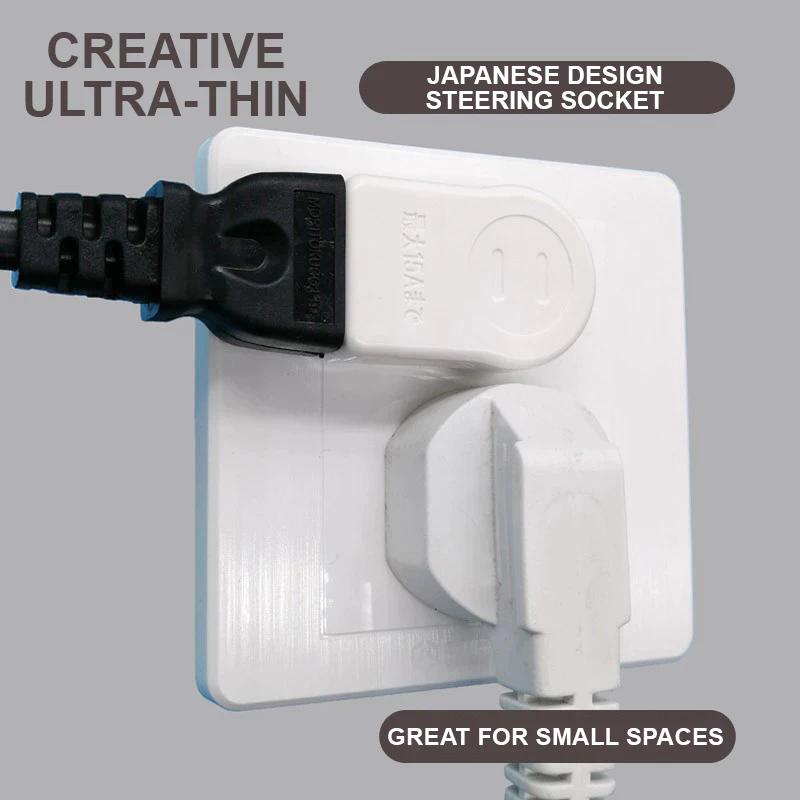 Power Extension Adapter 2-Prong 2 Outlets 90 Degree Angled Plug Adapter ...
