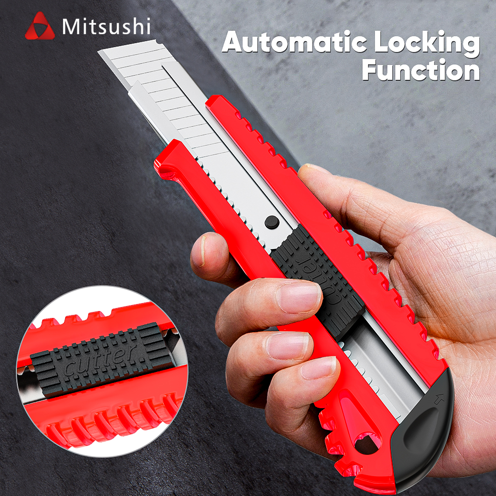 Mitsushi Utility Cutter Knives Set with Retractable Blade Selft-Locking ...