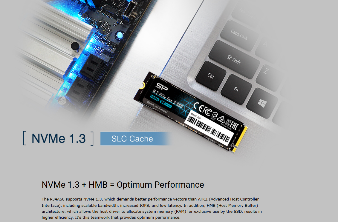 Silicon Power SSD NVMe PCIe Gen3x4 2280, TB/ 2TB P34A60- SSD for  Laptop PC