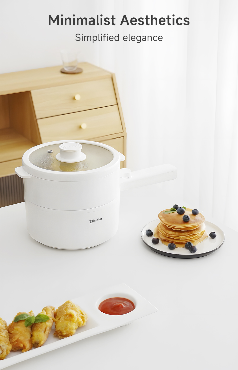 Simplus Electric Cooker with Steamer Multi-Functional Non-Stick Inner ...