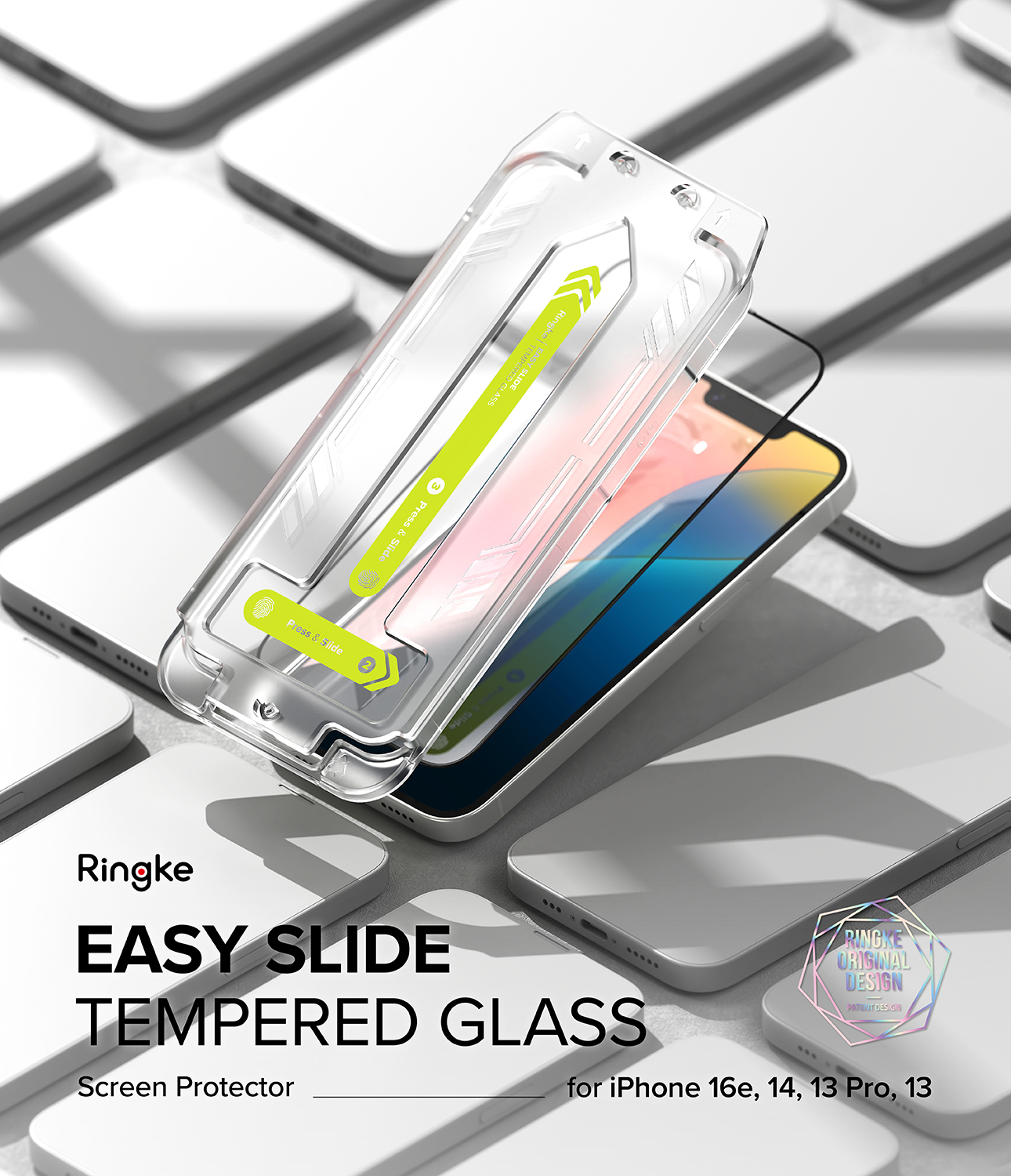 Ringke Easy Slide Tempered Glass for Apple iPhone 16e Screen Protector ...