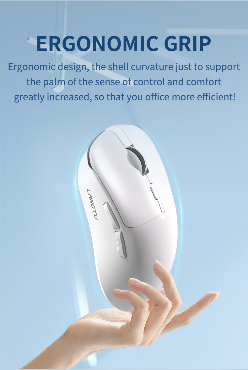 LANGTU T6 2.4G Bluetooth Wired Tri-Mode Wireless Mouse 66g lightweight ...