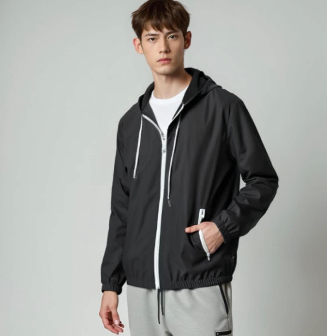 New Fashion Jacket with hoodies zipper Casual Motorcycle Bomber Jacket ...