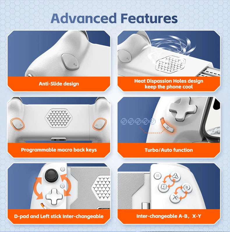 Gamwing Retractable Mobile Game Controller w/ Hall Effect Joystick ...