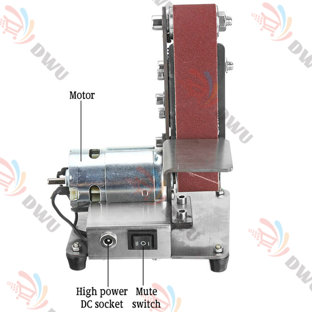 350W DIY Mini Electric Belt Machine Sander Sanding Grinding Polishing ...