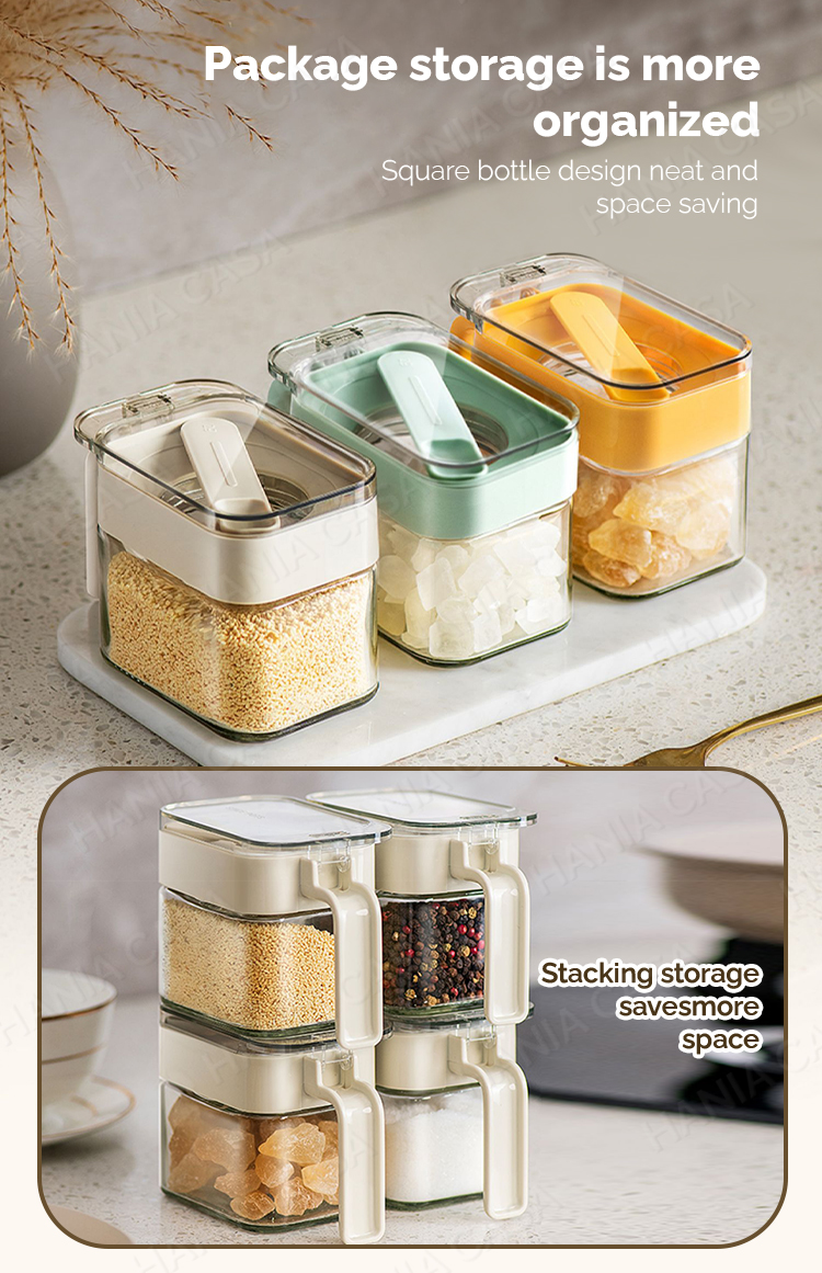 Seasoning Container With Spoon Sealed And Insect Proof Seasoning Box ...
