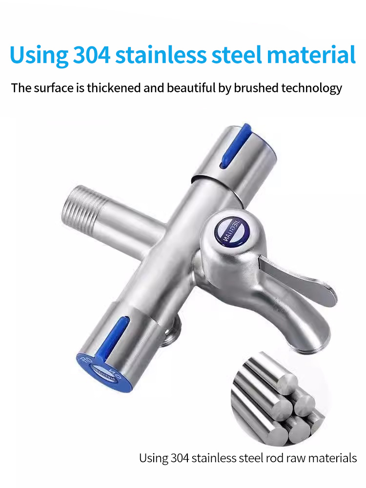 SUS304 Faucet Three Tap Multifunctional Stainless Steel Faucet Three ...