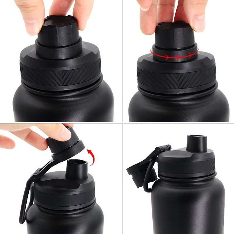 COD 3PCS ( lid+boots +rope) 18oz-40oz Flask Lid Top Cap Wide Mouth ...
