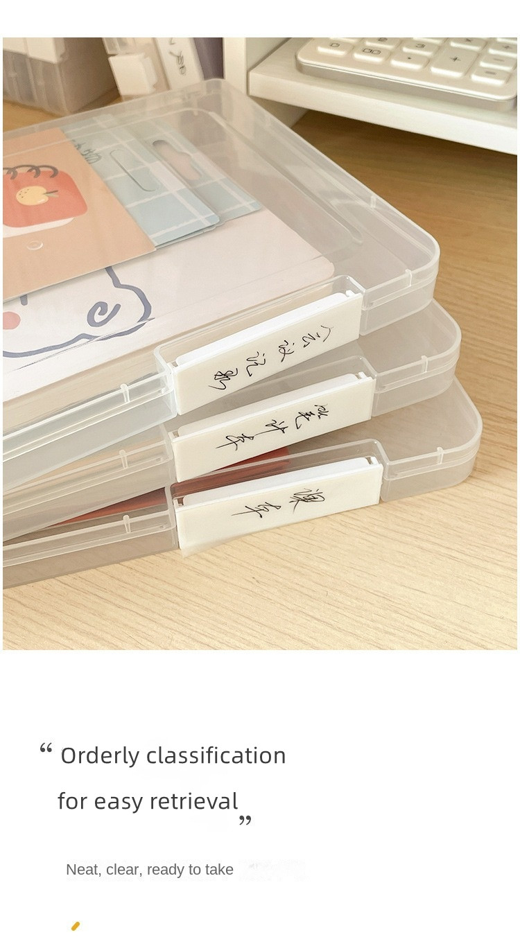 A4/A5 3Pcs Transparent Box Certificate Paper Organizer Document Case ...