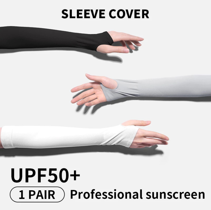 1 Pair Ice Silk Sun Protection Arm Covers Unisex Elbow Cover Outdoor ...