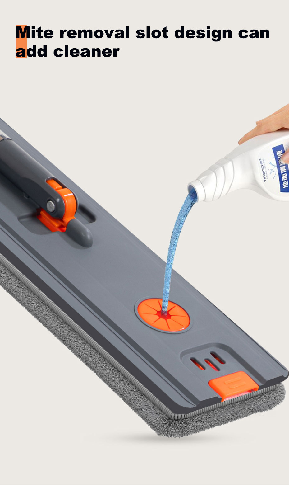 NEW 45CM Flat Mop Map Floor Cleaning Floor Mop Heavy Duty With Scraper ...