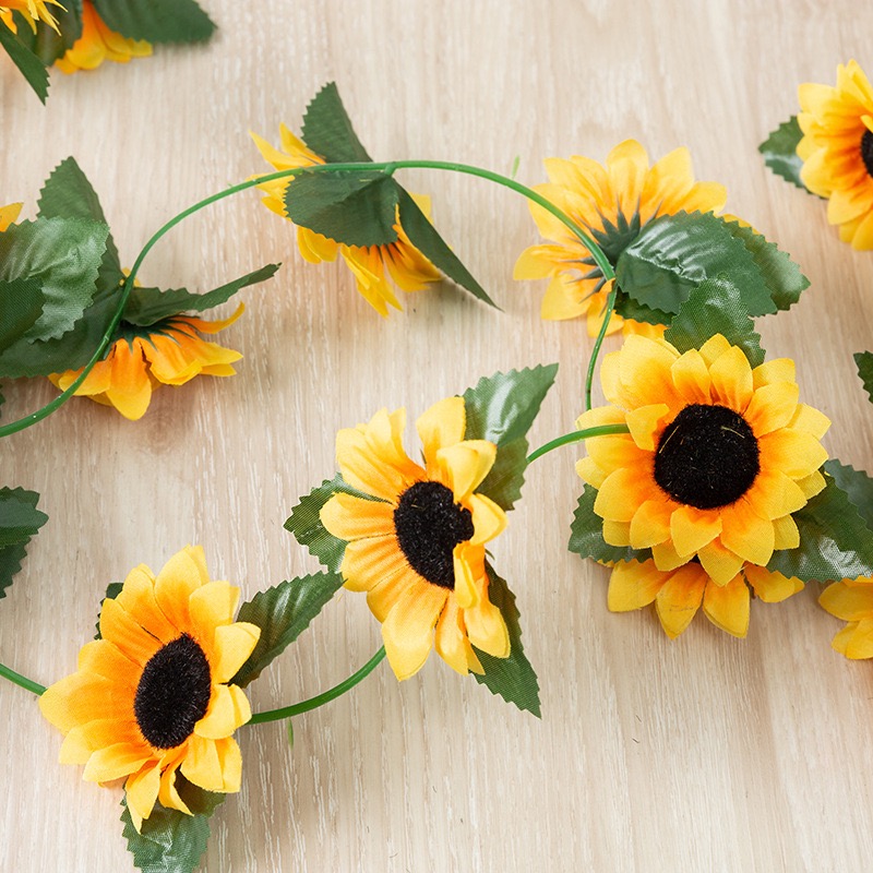 7 heads Sunflower Bouquet Simulation Artificial Flowers Plant Silk ...