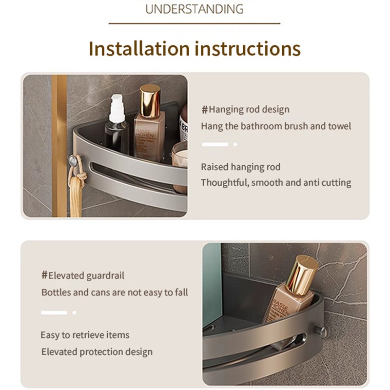 Buy 1 Take 1 Bathroom Corner Shelf Punch-free Wall Mounted Triangle ...