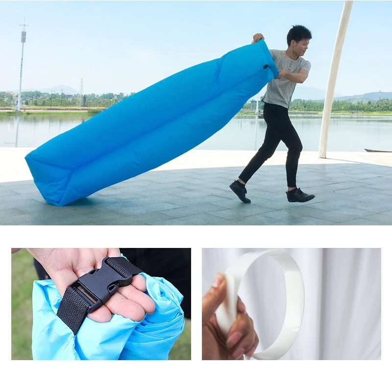 Inflatable Pillow Beach Air Bed Portable Outdoor Camping Sleeping Bag ...