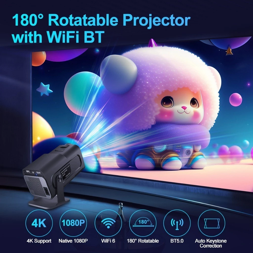 HY320 Smart Projector 4K Mini Projector HD 1080P Portable Projector for ...