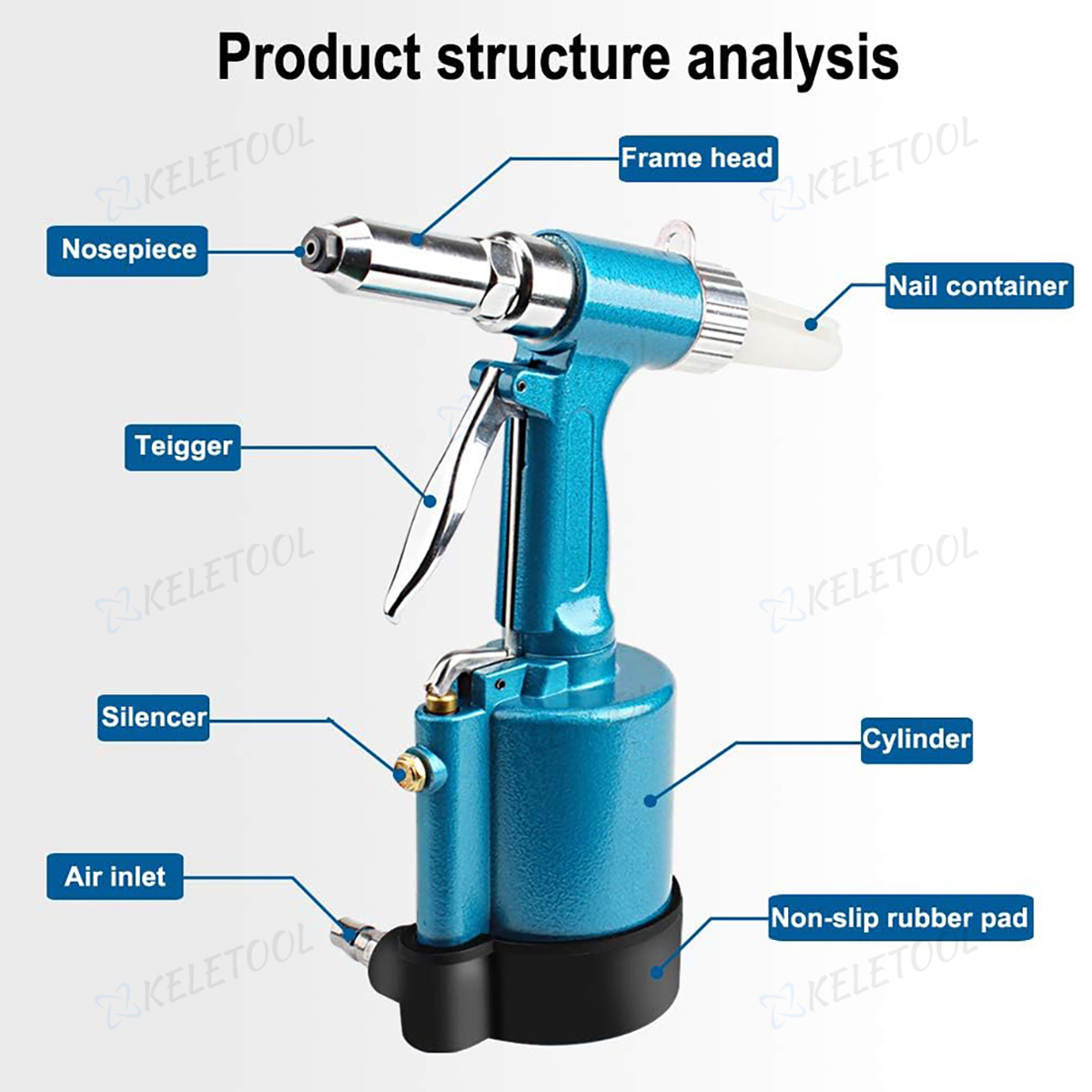 Air Hydraulic Riveter Heavy Duty Blind Rivet Gun pop-up Pneumatic ...