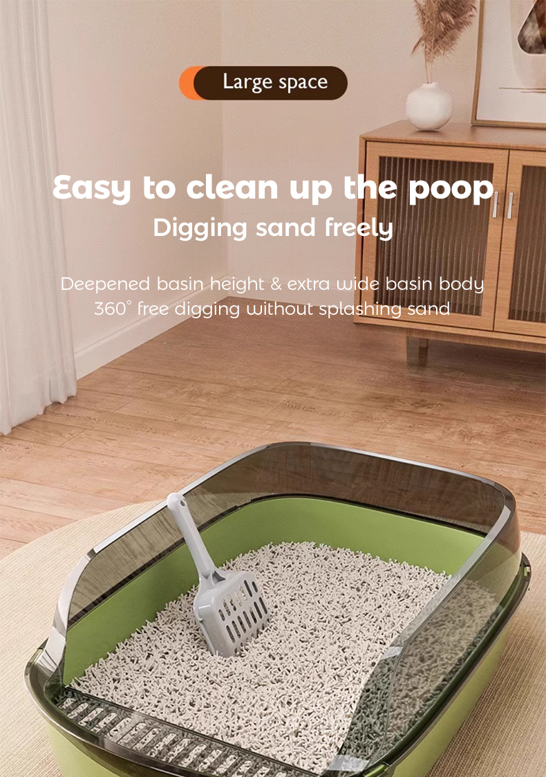 Cat Litter Box Extra Large Litter Box with Scoop Cat Toilet ...