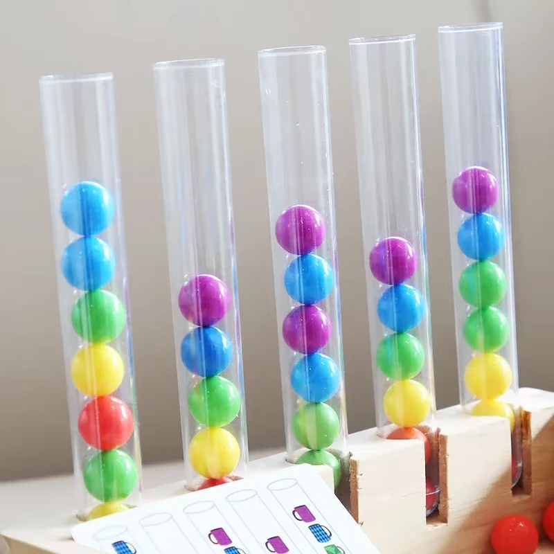 Montessori Wooden Toy Wooden Clip Beads Math Toy Sorting Bowls Color ...