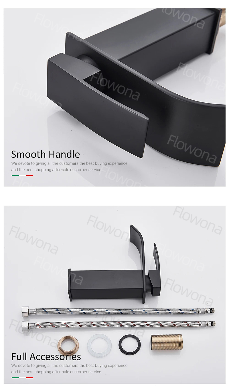 Black Faucet with Hose for Bathroom Lababo – Matte Sink Faucet Hot Cold ...