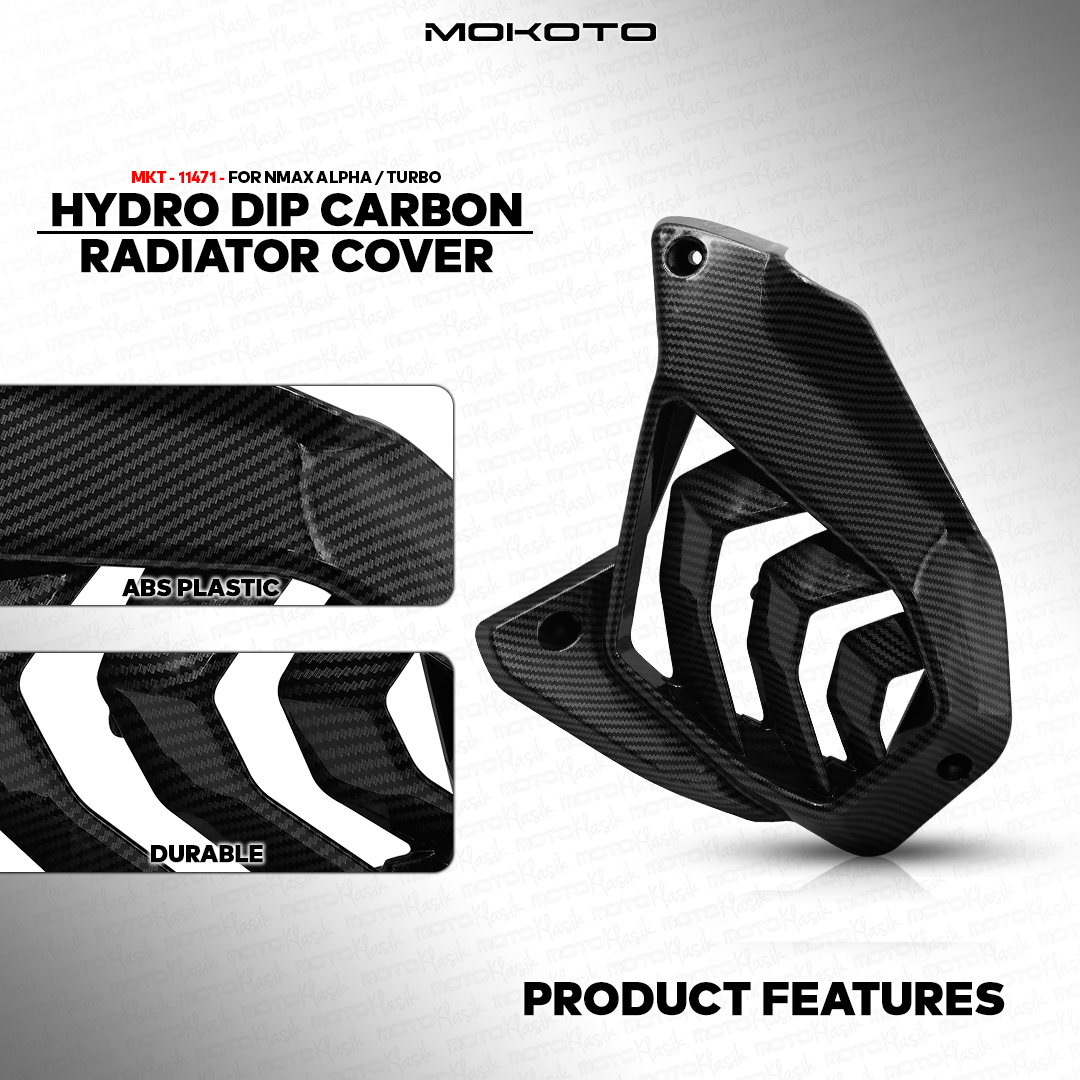 MOKOTO YAMAHA NMAX V3 TURBO TECH MAX RADIATOR COVER HYDRO DIP CARBON ...