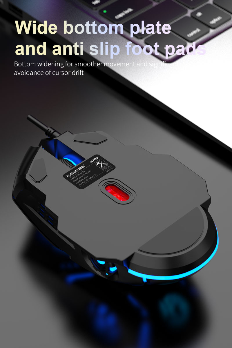 Zeus x Raiku Thunder G702 Luminous LED Wired Gaming Mouse 4 DPI Speed 7 ...