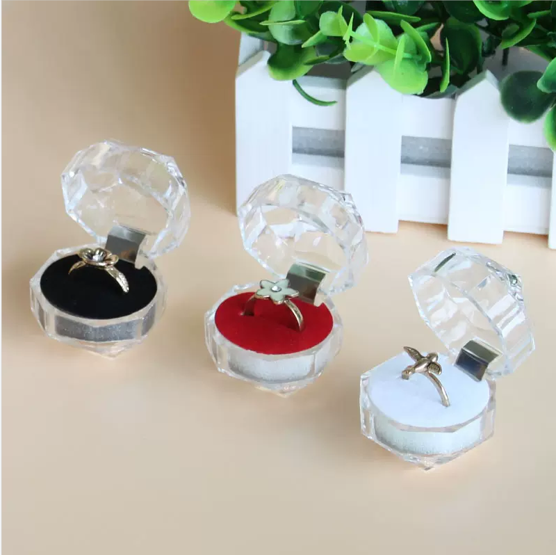 Transparent Acrylic Crystal Ring box size 4*4 good for jewelry ring and ...