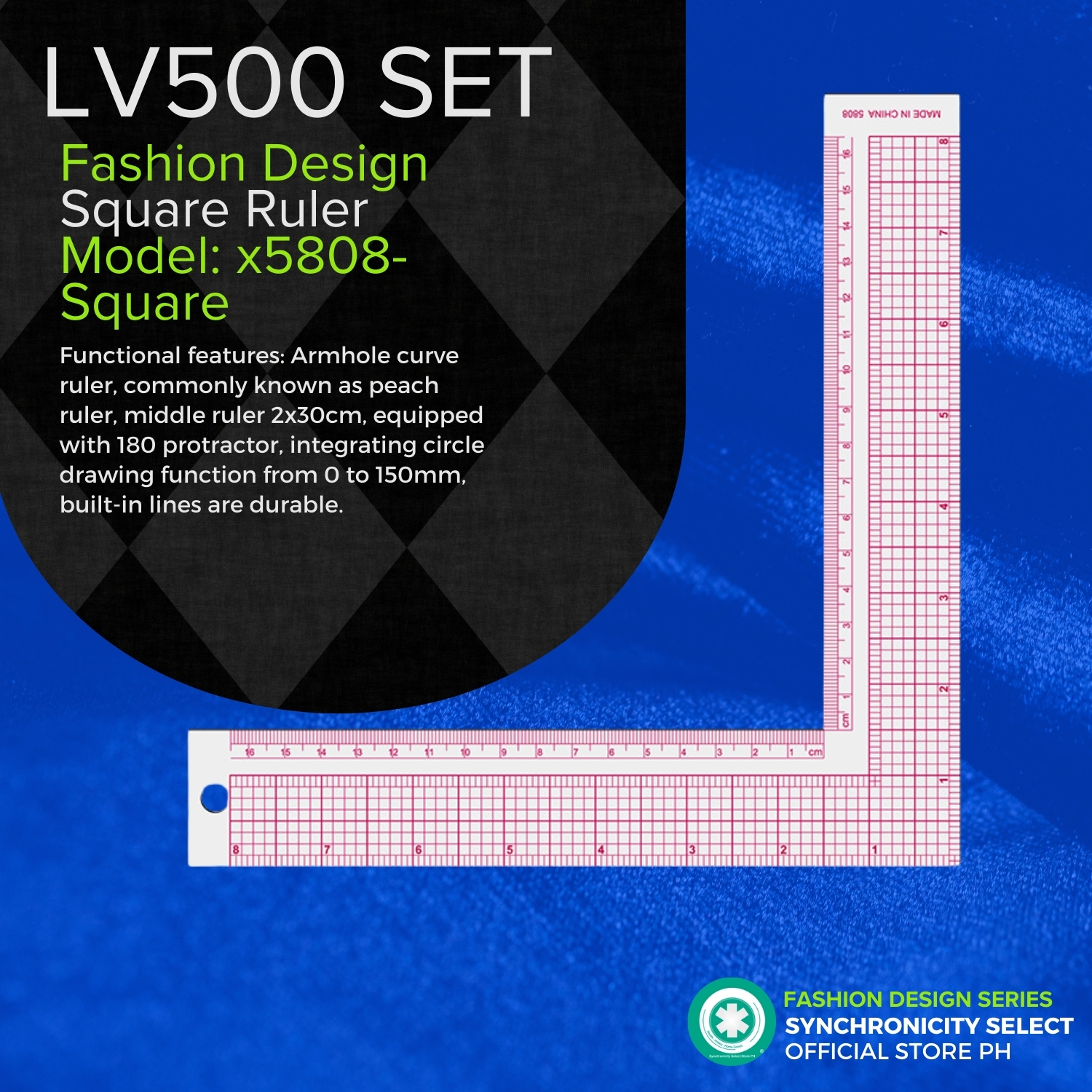 LV500 17-Piece Fashion Design Ruler Set – French Curve, Pattern, Hip ...