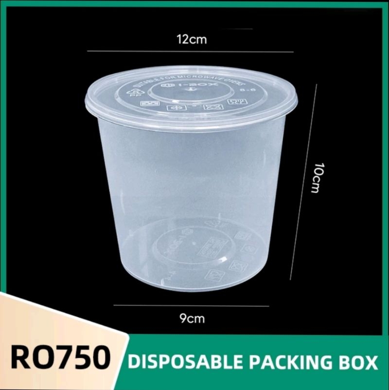 (Clear , Black) RE500 Microwavable Disposable Plastic Food Container ...
