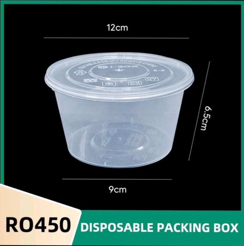 (Clear , Black) RE500 Microwavable Disposable Plastic Food Container ...